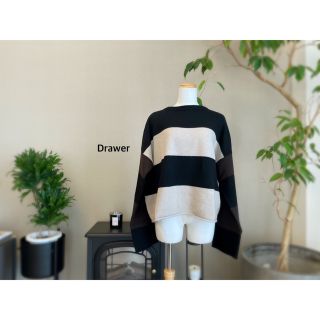 ドゥロワー(Drawer)の【3/4 削除】Drawer KGW ストライプオーバーサイズニット　美品(ニット/セーター)