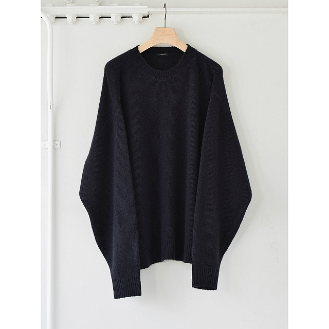 COMOLI 21AW カシミヤ クルーネックニット NAVY