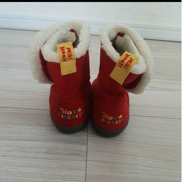 HOT BISCUITS(ホットビスケッツ)のホットビスケッツ　ミキハウス　赤　ブーツ　14cm　マジック キッズ/ベビー/マタニティのベビー靴/シューズ(~14cm)(ブーツ)の商品写真