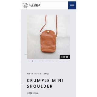 タイドウェイ(TIDEWAY)の【美品】TIDEWAY CRUMPLE MINI SHOULDER(ショルダーバッグ)