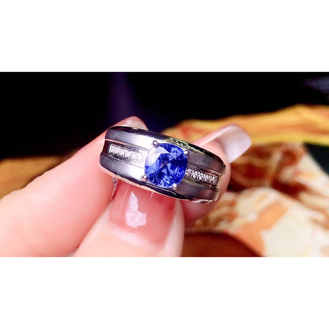 天然 ブルーサファイア ダイヤ リング1.435ct k18 ¥