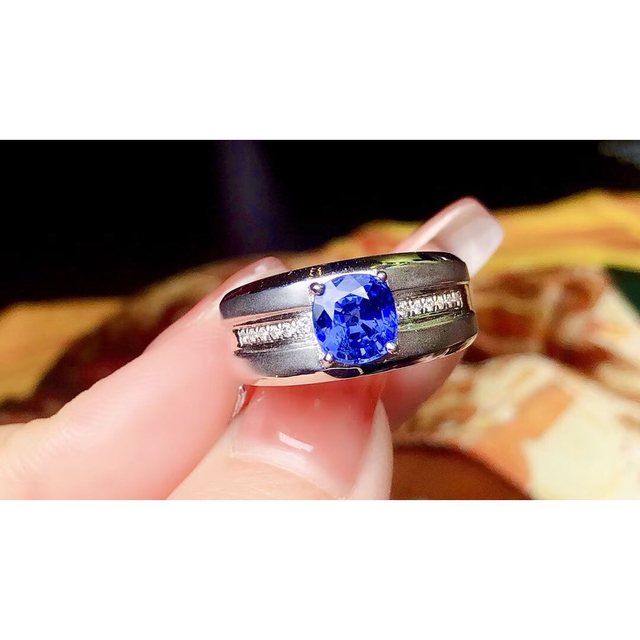 天然 ブルーサファイア ダイヤ リング1.435ct k18 ¥