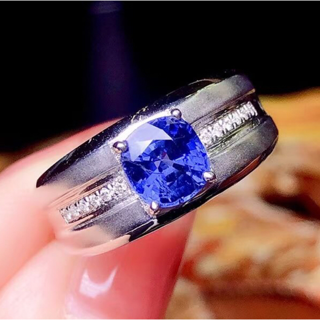正規取扱店】 天然 ¥ k18 リング1.435ct ダイヤ ブルーサファイア