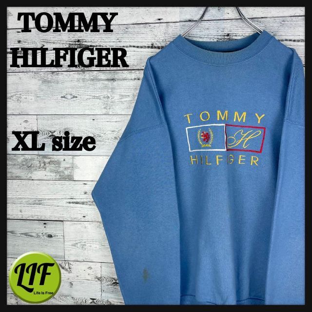 TOMMY HILFIGER(トミーヒルフィガー)の【希少‼︎】トミーヒルフィガー 刺繍 ビックロゴ スウェット トレーナー メンズのトップス(スウェット)の商品写真