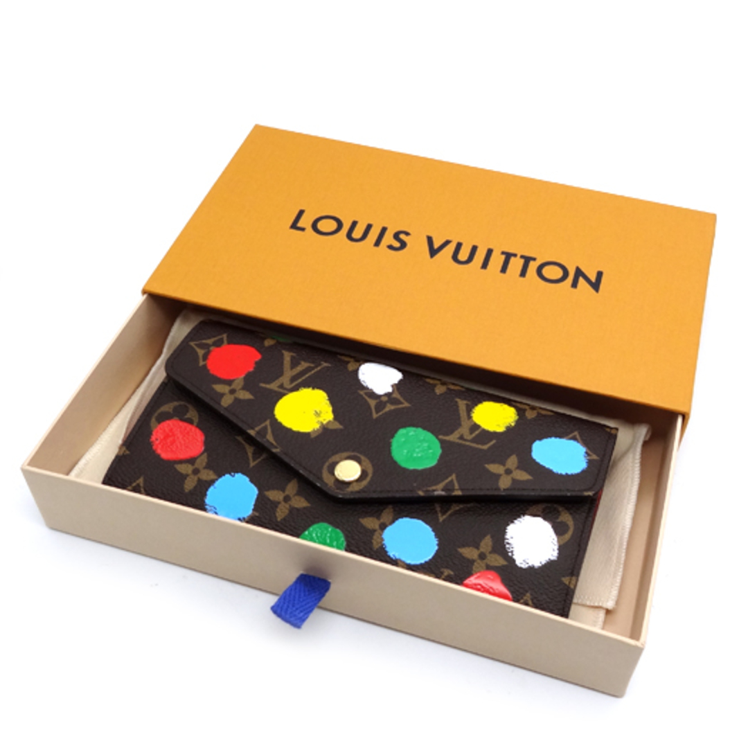 ルイヴィトン LV × YK ポルトフォイユ・サラ NM 長財布 ウォレット モノグラムキャンバス M81980 草間彌生コラボ
