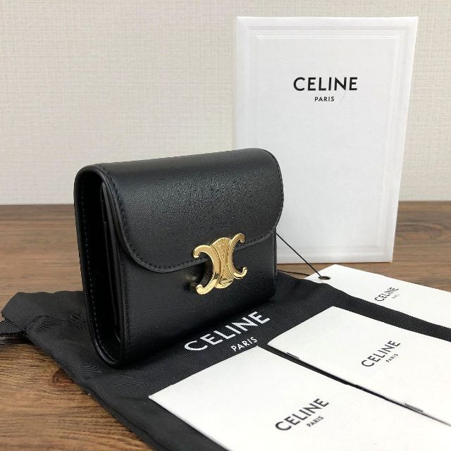 未使用品CELINE 美品 三つ折り財布 さいふトリオンフ スモールウォレット