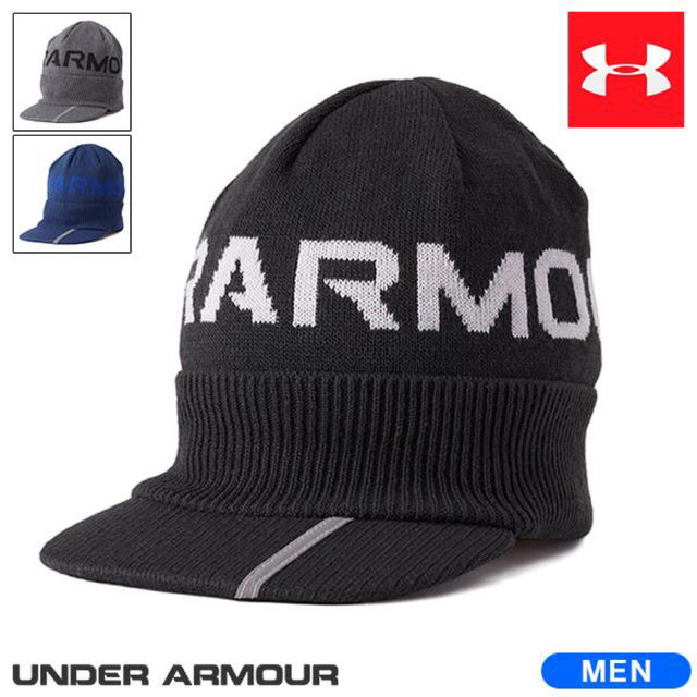 UNDER ARMOUR(アンダーアーマー)のアンダーアーマー ゴルフ UAブリムニット ビーニー　ブラック メンズの帽子(ニット帽/ビーニー)の商品写真