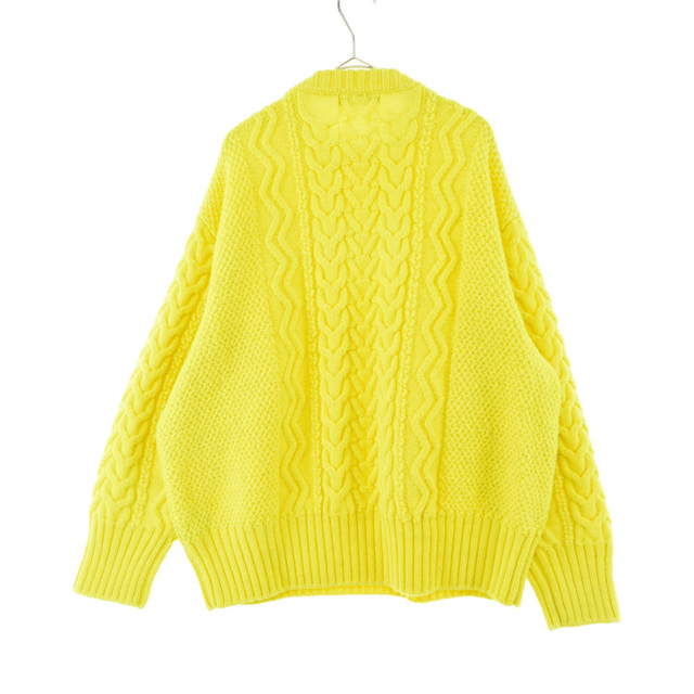 UNDERCOVER アンダーカバー 22AW NEON CABLE KNIT UC2B4901-2 ネオンカラー ケーブルニットセーター イエロー