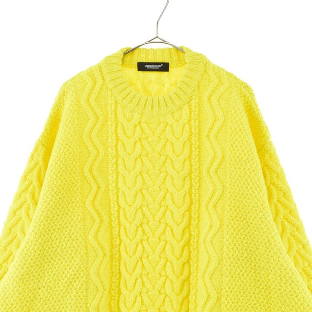 UNDERCOVER アンダーカバー 22AW NEON CABLE KNIT UC2B4901-2 ネオンカラー ケーブルニットセーター イエロー