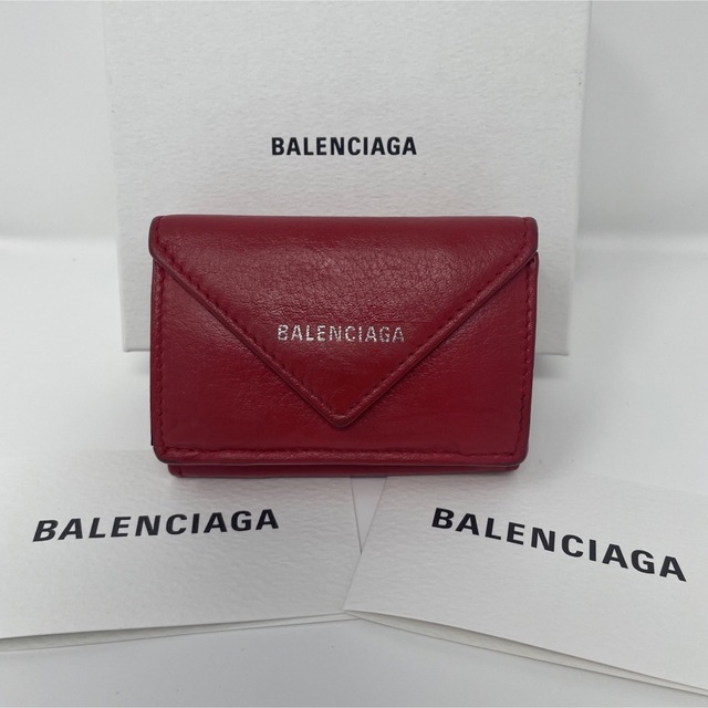 BALENCIAGA   ペーパーミニウォレット　三つ折り　レザー　ユニセックス