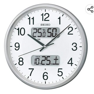 セイコー(SEIKO)のSEIKO 壁掛け 電波時計 35cm 白銀 交換品新品(掛時計/柱時計)
