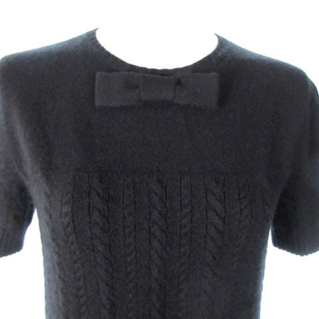 シャネル P46 ニット セーター 半袖 カシミヤ シルク ココマーク 黒 36