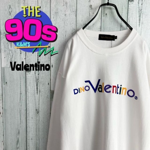 GIANNI VALENTINO(ジャンニバレンチノ)の90's Valentino バレンチノ　レインボーロゴ刺繍　トレーナー　新品 メンズのトップス(スウェット)の商品写真