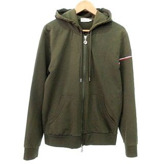 モンクレール(MONCLER)のモンクレール パーカー ジップ フーディー ライン L 緑 グリーン IBO35(パーカー)