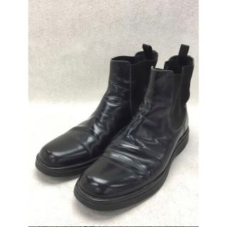 プラダ(PRADA)のPRADA サイドゴアブーツ UK7.5 ブラック レザー(ブーツ)