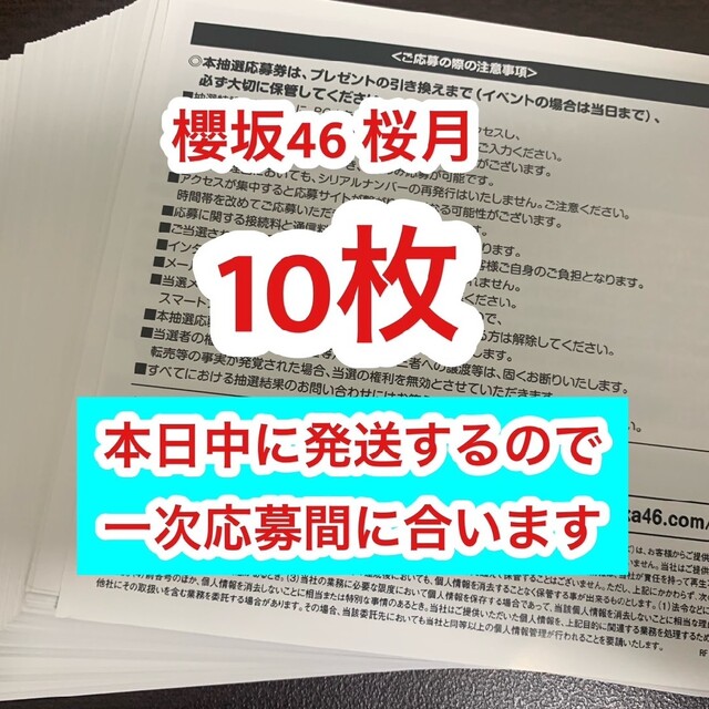 桜月 櫻坂46 スペシャル抽選応募券 シリアルナンバー 10枚