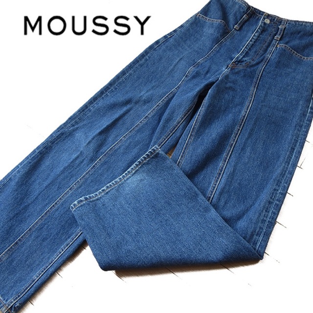 moussy(マウジー)の美品 M位 MOUSSY マウジー ハイウエスト ワイドデニム レディースのパンツ(デニム/ジーンズ)の商品写真