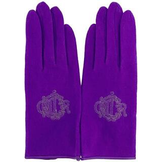 クリスチャンディオール(Christian Dior)のクリスチャン ディオール 手袋 パープル 美品 毛(手袋)