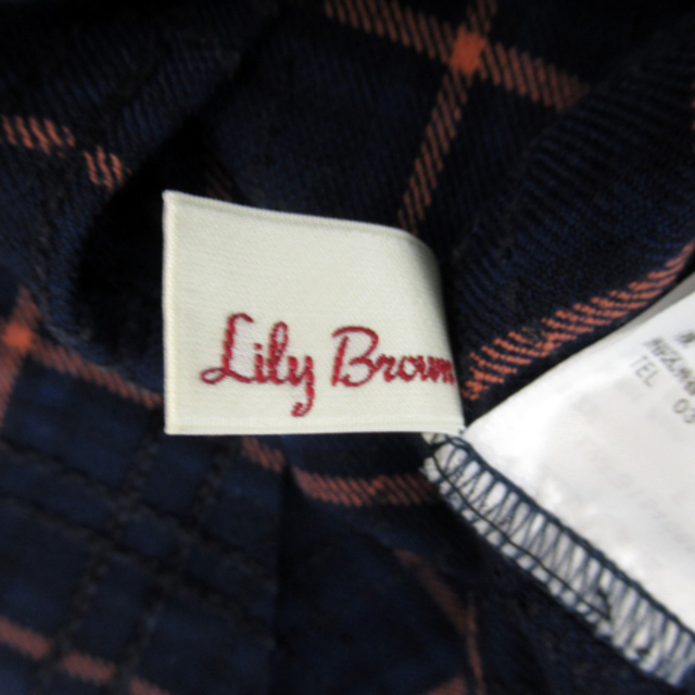 Lily Brown(リリーブラウン)のリリーブラウン カジュアルシャツ オープンカラーシャツ 長袖 チェック柄 F 紺 レディースのトップス(シャツ/ブラウス(長袖/七分))の商品写真