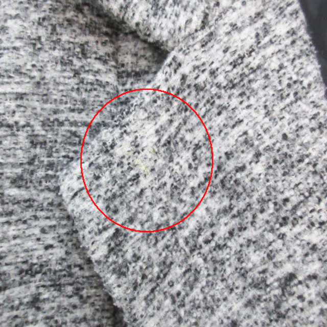 heather(ヘザー)のヘザー チェスターコート ロング丈 ダブルボタン 総柄 ウール混 F グレー 黒 レディースのジャケット/アウター(その他)の商品写真