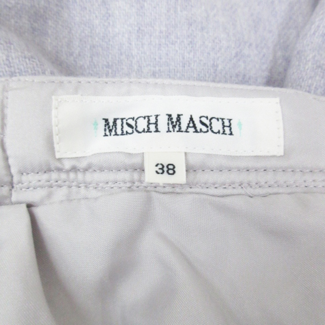 MISCH MASCH(ミッシュマッシュ)のミッシュマッシュ 台形スカート ひざ丈 ビジュー 総柄 38 紫 白 /FF45 レディースのスカート(ひざ丈スカート)の商品写真