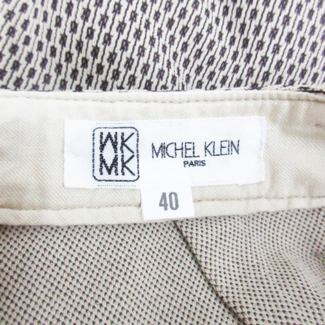 MK MICHEL KLEIN(エムケーミッシェルクラン)のエムケー ミッシェルクラン フレアパンツ ロング 40 ベージュ 黒 /FF27 レディースのパンツ(その他)の商品写真
