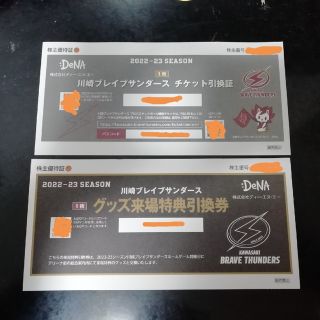 DeNA 株主優待　ブレイブサンダース　チケット引き換え1枚(その他)