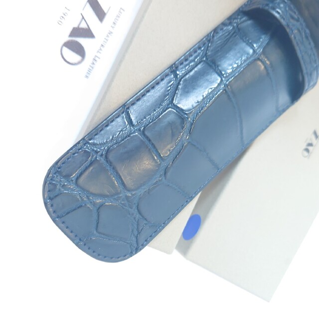 最高級】ZAO マットスモールクロコダイルペンケース/ネイビーの 最高級】ZAO マットスモールクロコダイルペンケース/ネイビーの