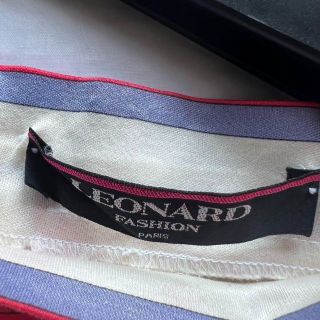 LEONARD - 【良品】LEONARD 総柄ワンピース 膝丈 半袖 ベルト付き