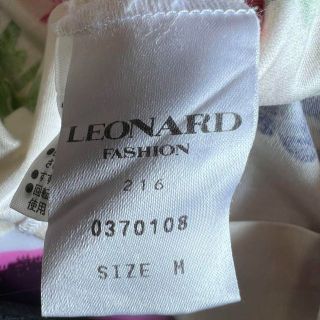 LEONARD - 【良品】LEONARD 総柄ワンピース 膝丈 半袖 ベルト付き