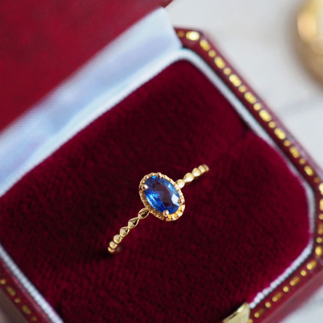 11号　ブルー　指輪　リング　結婚式　金属アレルギー対応　デート　入学式　ドレス レディースのアクセサリー(リング(指輪))の商品写真