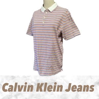 カルバンクライン(Calvin Klein)のCalvin Klein Jeans 半袖 ポロシャツ パープル ボーダー(ポロシャツ)