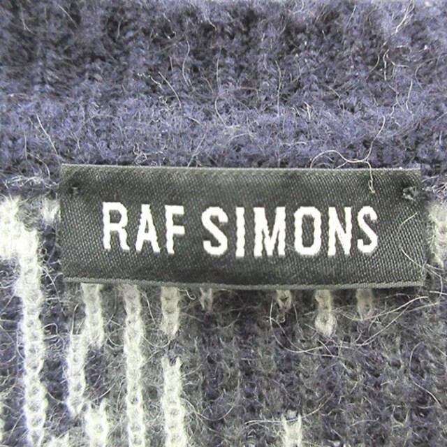 RAF SIMONS(ラフシモンズ)の14AW モヘア レオパード ニット セーター イタリア製 ネイビー×グレー M メンズのトップス(ニット/セーター)の商品写真