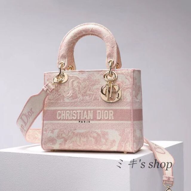 Christian Dior - ♡極美品♡レディディオール ミディアムバッグ ピンク