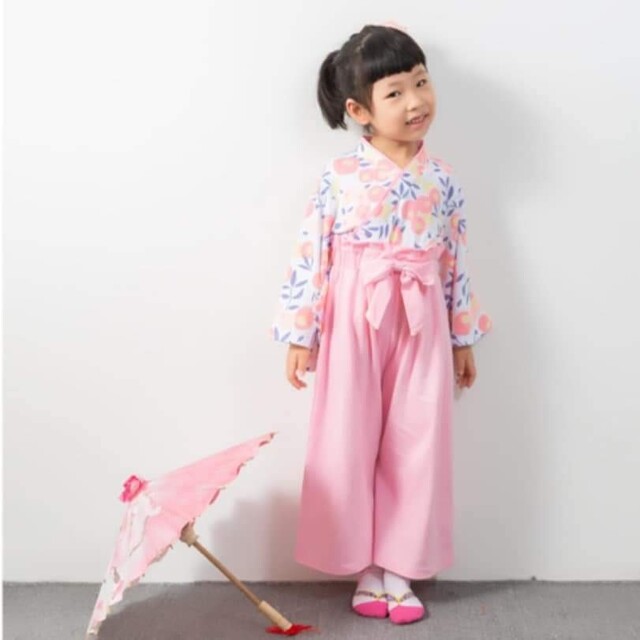 新品♪ 袴 セパレート 薄 ピンク 七五三 ひな祭り セットアップ 120 - 和服