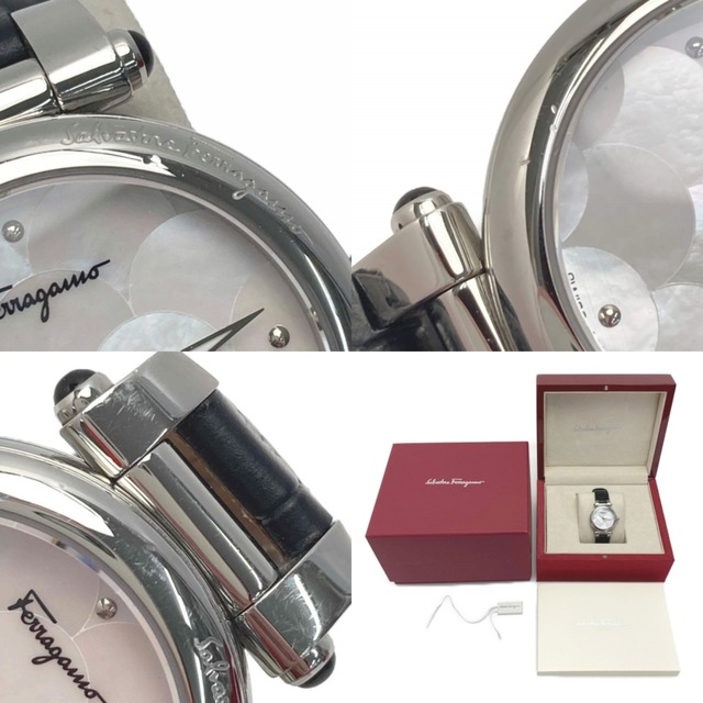 ☆☆Salvatore Ferragamo サルヴァトーレフェラガモ イディリオ FI201 ホワイトシェル クォーツ レディース 腕時計 箱・取説有