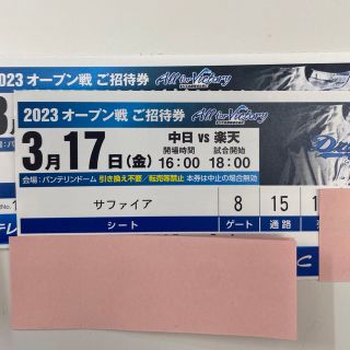 チュウニチドラゴンズ(中日ドラゴンズ)の中日ドラゴンズ　オープン戦　バンテリンドーム(野球)