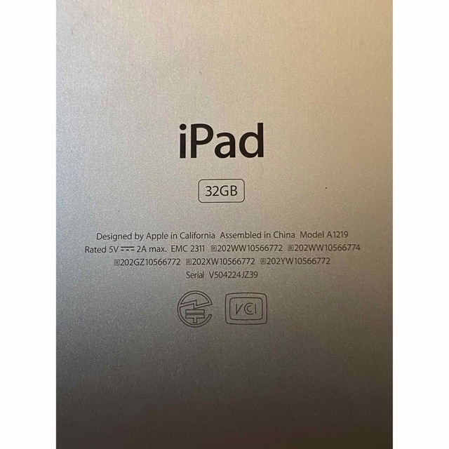 iPad 初代　第一世代　Model A1219