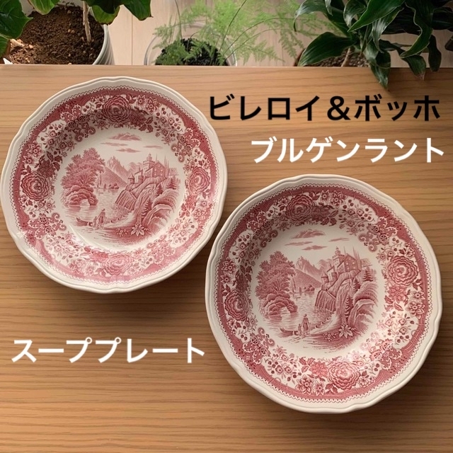ビレロイ&ボッホ ブルゲンラント スーププレート ２枚セット ①  アンティーク陶器