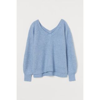 エイチアンドエム(H&M)のH&M リブニットセーター ライトブルーメランジ Sサイズ(ニット/セーター)