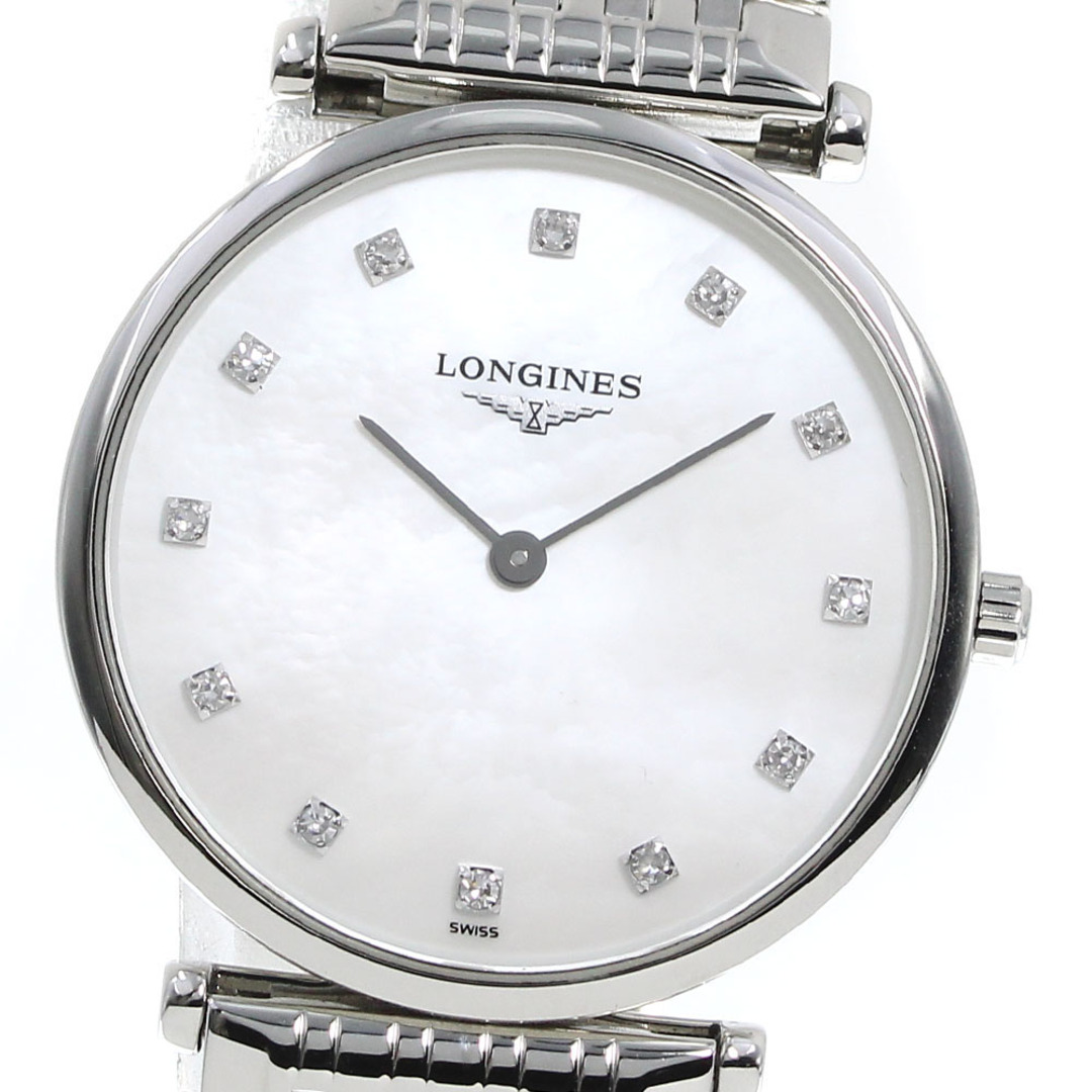 ☆美品 【LONGINES】ロンジン グランドクラシック 12Pダイヤ L4.512.4 クォーツ メンズ_737760【ev15】