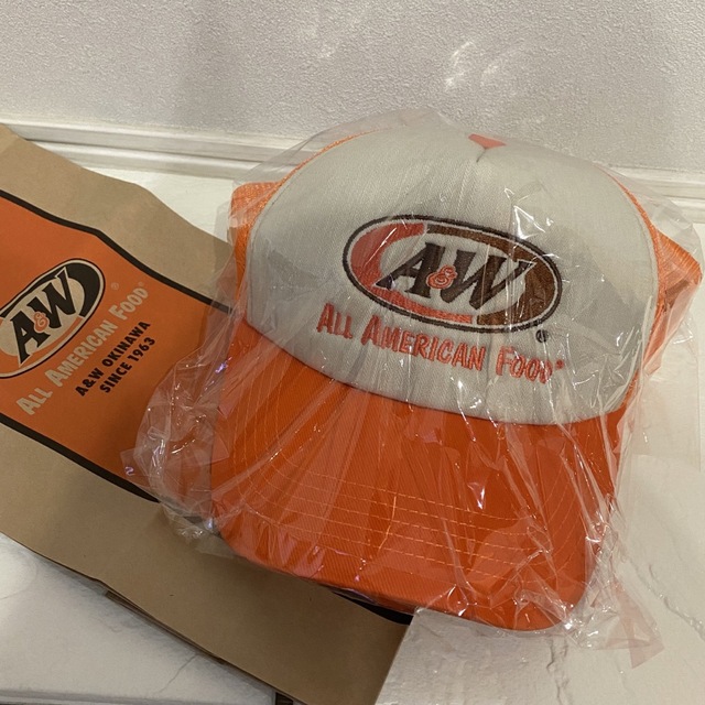 新品未使用品 A&W エンダー メッシュキャップ オレンジ 沖縄