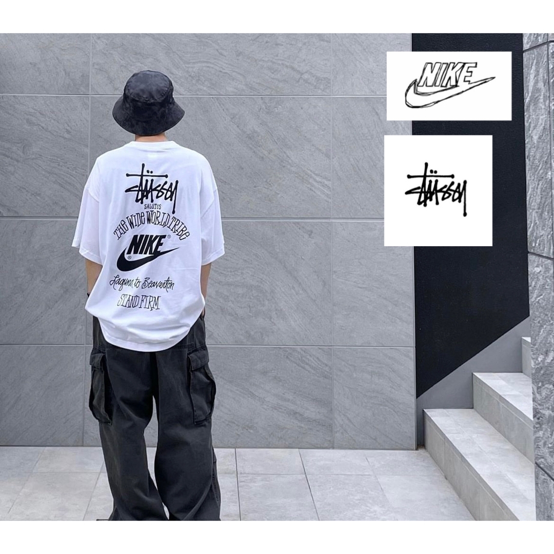 メンズStussy Nike T-Shirt ステューシー  ナイキ　Tシャツ　白Ｔ