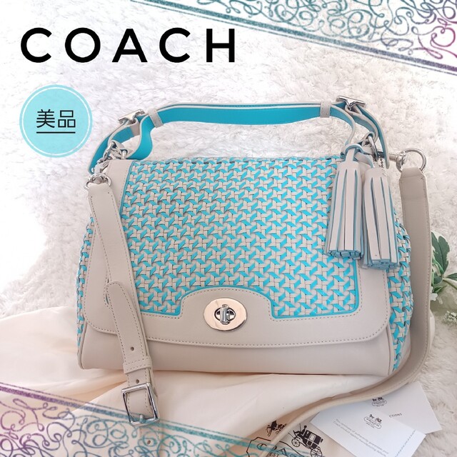 美品☆COACH☆レガシー Legacy 編み込み レザー ショルダーバッグ