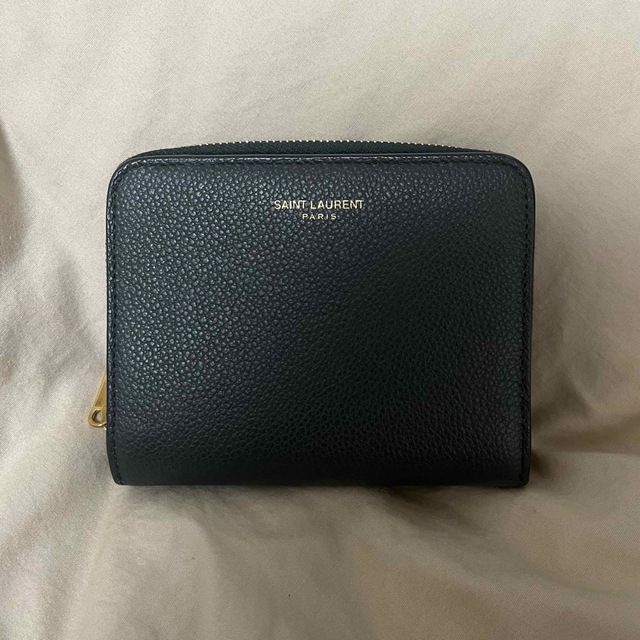 サンローラン SAINT LAURENT 二つ折り財布 ダークグリーン