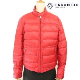 モンクレール(MONCLER)のモンクレール ライトダウンジャケット レディース サイズ1 中古 レッド MONCLER 【中古】| ファッション ブランド 軽量 秋冬 インナーダウン 赤色 女性 ABランク(ダウンジャケット)