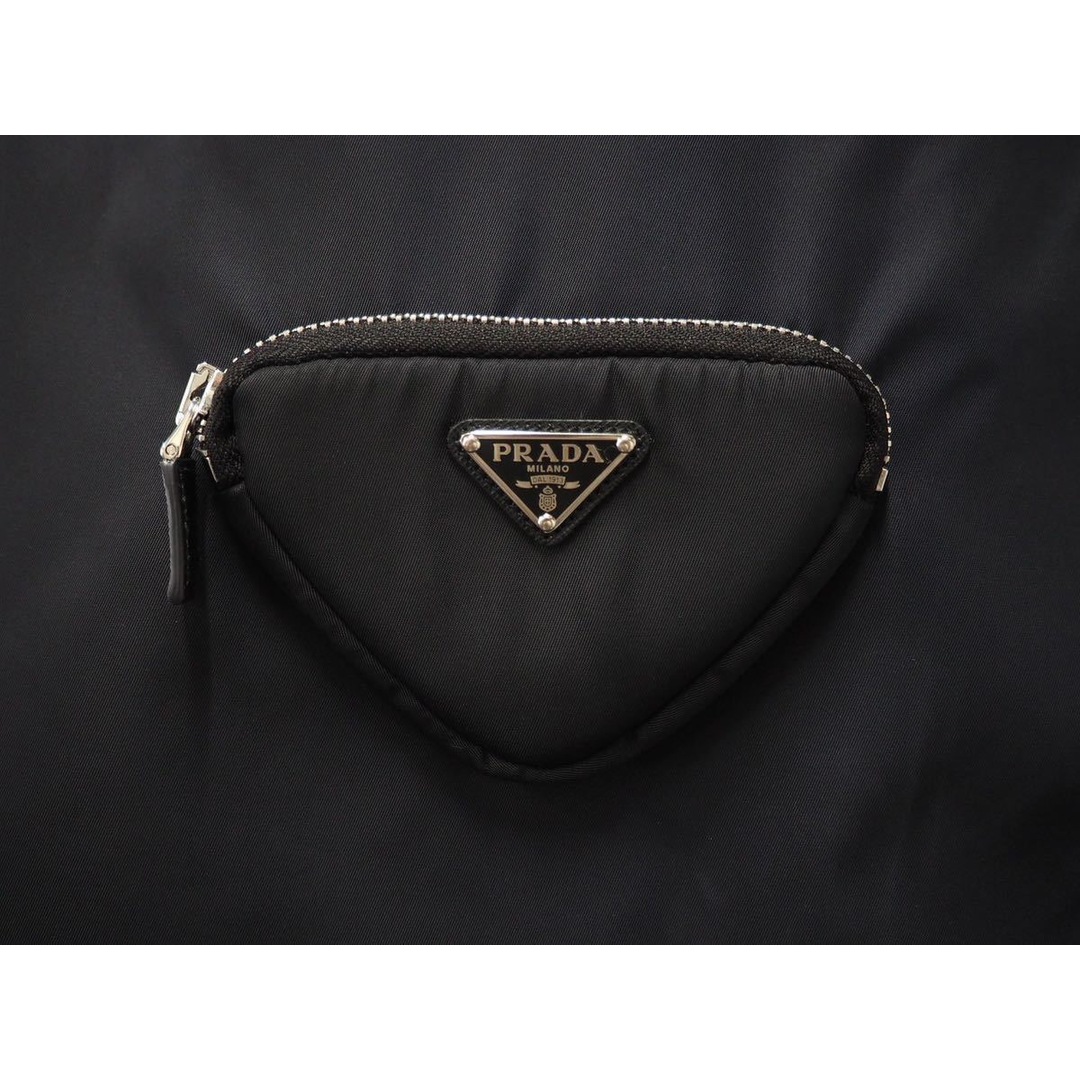 PRADA プラダ RE-NYLON ノースリーブ ワンピース ナイロン ブラック ポーチ付き 2306621WQ8F0002 サイズ36  4646 4