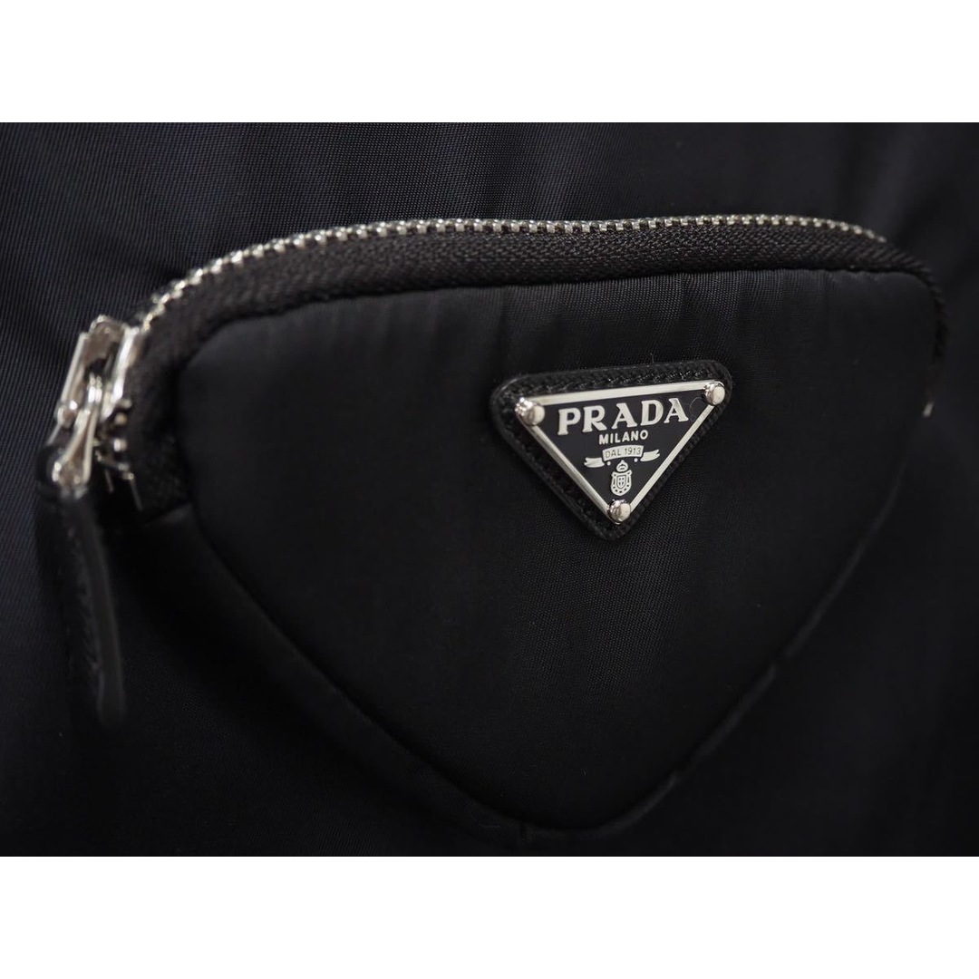 PRADA プラダ RE-NYLON ノースリーブ ワンピース ナイロン ブラック ポーチ付き 2306621WQ8F0002 サイズ36  4646 5