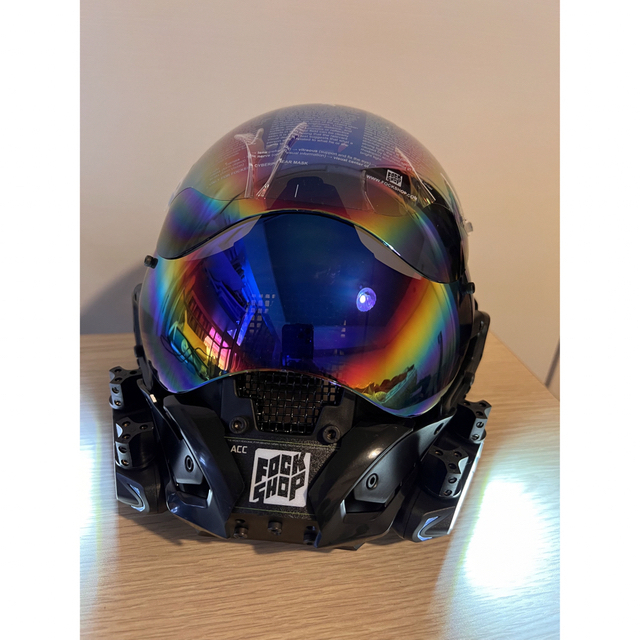 サイバーパンク風　フェースマスク LEDライト付き 充電式　期間限定価額 エンタメ/ホビーのコスプレ(衣装一式)の商品写真