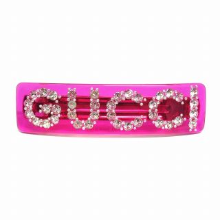 グッチ(Gucci)の美品 グッチ GUCCI クリスタル ロゴ バレッタ ヘアアクセサリー△２(その他)